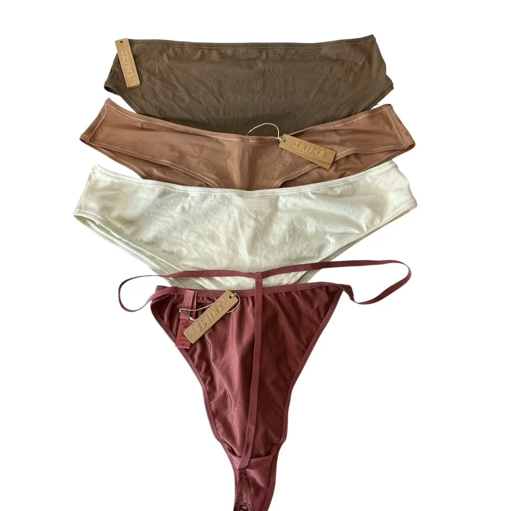 Skims Bundle LOT of 4‎ Thongs Panties Assorted Colors & Type All Size 4X New